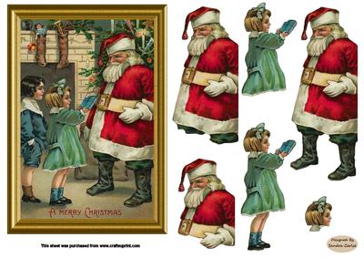 Christmas Vintage Gifts Decoupage Topper