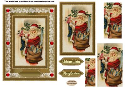Christmas Vintage Santa Topper 1