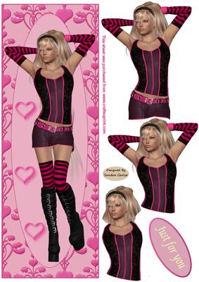 Girl in Pink Large dl Topper