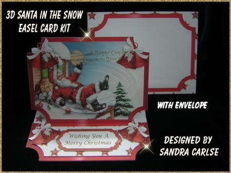 Vintage Christmas Santa Easel Card & Envelope Kit