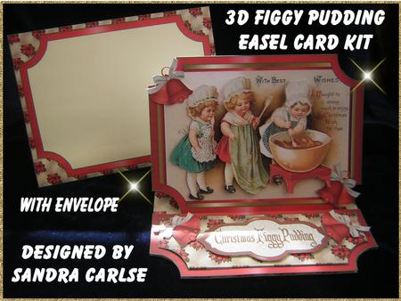 Vintage Christmas Figgy Pudding Easel Card & Envelope Kit