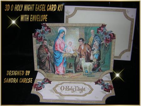 Holy Night Christmas Easel Card Kit with Envelope