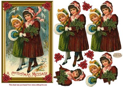 Christmas Message Vintage Decoupage Topper 1