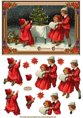 Christmas Greetings Decoupage Topper 1