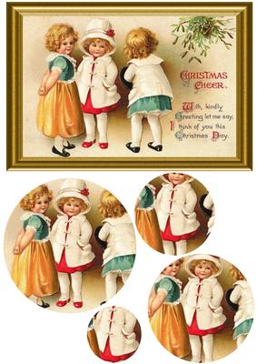 Vintage Christmas Cheer Pyramid Topper 1