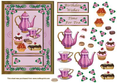 Time for Tea Decoupage Topper