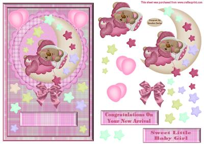 Baby Girl Decoupage Topper