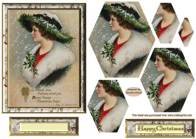 Christmas Wishes Hexagon Pyramid Topper