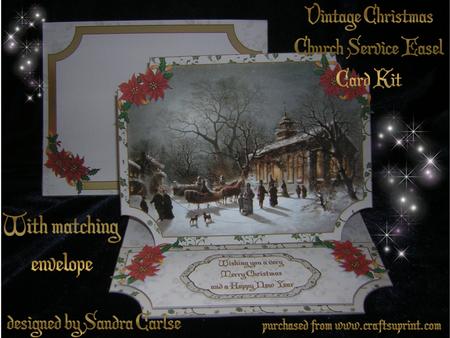 Vintage Christmas Church Service Easel card kit