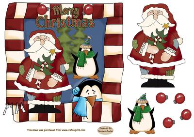 Christmas Santa Decoupage Topper