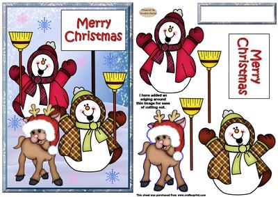 We Love Christmas Snowmen Decoupage Topper