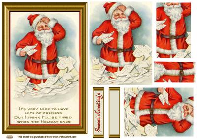 Father Christmas Vintage Pyramid Topper