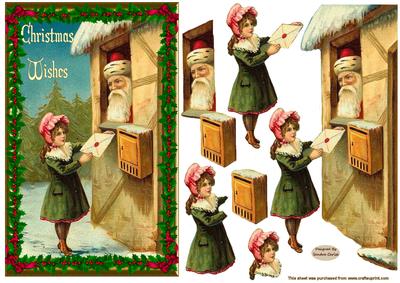Holly & Berries Christmas Vintage Topper