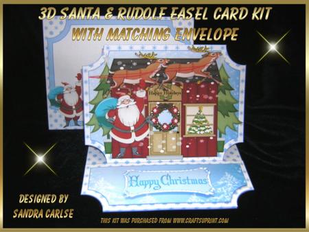 Christmas Santa & Rudolf Easel Card Kit