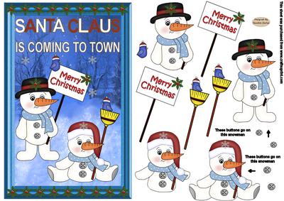 Christmas Snowmen in the Snow Decoupage Topper