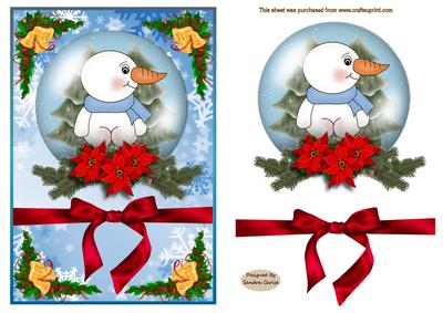Cute Christmas Snowman Decoupage Topper