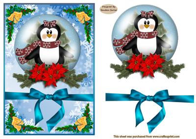 Christmas Penguin Snowglobe Topper