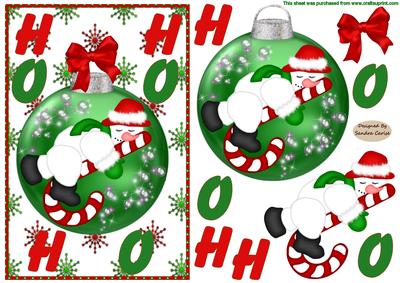 Christmas Ho Ho Ho Decoupage Topper