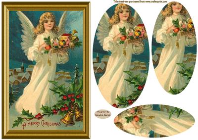 Christmas Vintage Angel Pyramid Topper