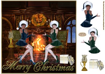Christmas by the fireside Decoupage Topper