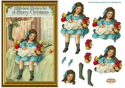 Vintage Christmas Toys Decoupage Topper