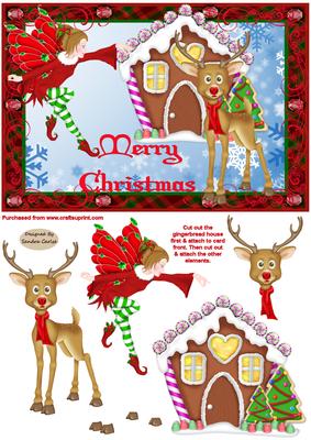 Christmas Gingerbread House Decoupage Topper