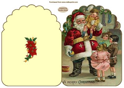 A Vintage Family Christmas Cut & Fold Card