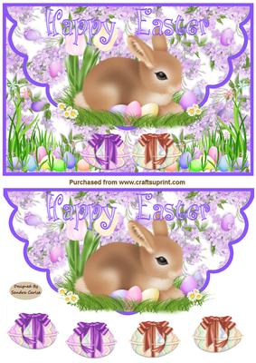 Easter Bunny Scalloped Edge Topper