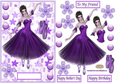 Beautiful Ballerina Decoupage Topper