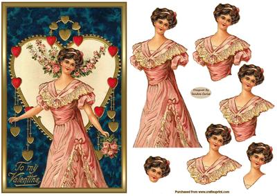Vintage Valentines Day Decoupage Topper