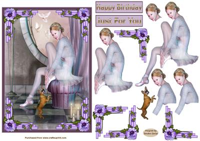 Ballerina Female Decoupage Topper