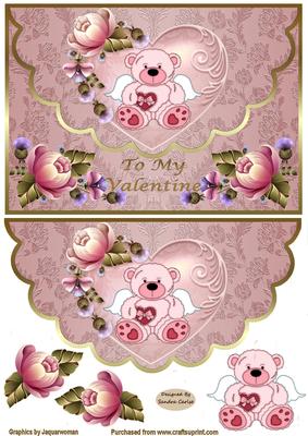 My Heart to You Valentines Decoupage Faux Envelope Topper