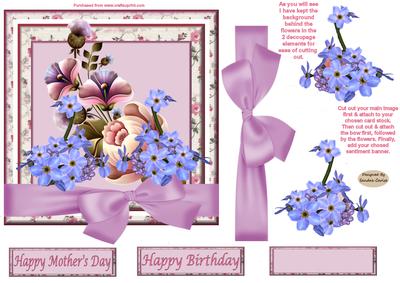 Mothers Day Flowers Decoupage Topper 