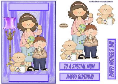 To a Special Mum Decoupage Card Front