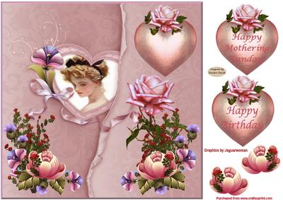 Pink Roses Lady Decoupage Topper