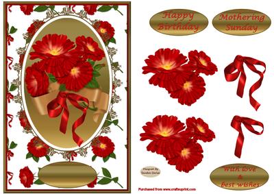 Red Flowers in Bloom Card Front