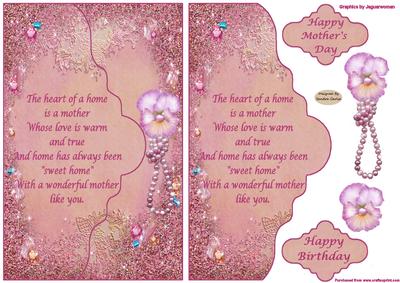 Pretty Birthday/mother's Day Envelope Card Front