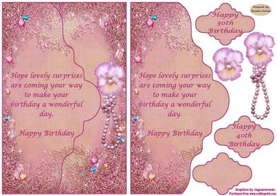 Pretty 30th & 40th Birthday Card Front