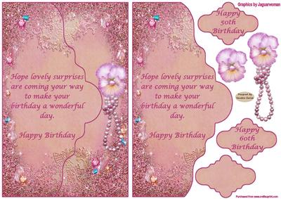 Pretty 50th & 60th Birthday Card Front