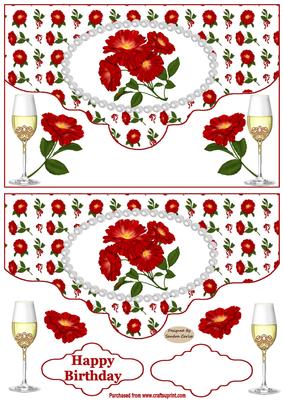 Red Flowers Envelope Card Front