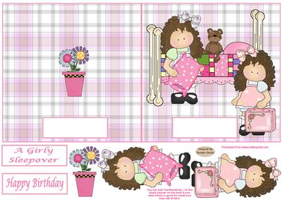 Girly Sleepover Decoupage Topper