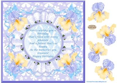 Floral Periwinkle Birthday Topper