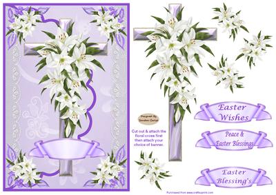 Easter Cross Floral & Lace Topper