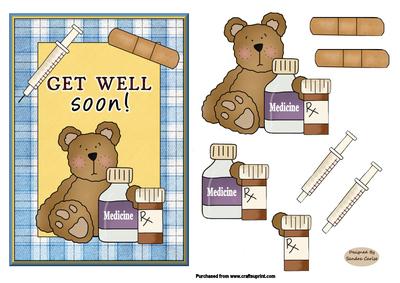 Get Well Soon Decoupage Topper 1