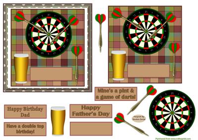 Game of Darts Decoupage Topper