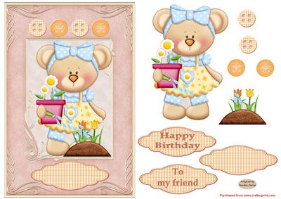 In the Garden Birthday Decoupage Topper