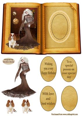 Greeting in a Book Decoupage Topper
