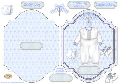 Christening Baby Boy Quick Card