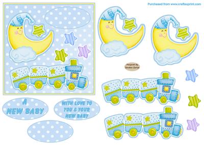 A New Baby Decoupage Card Front