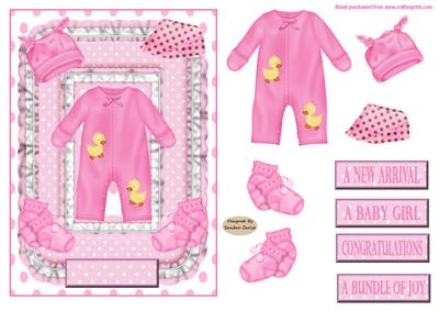 New Baby Girl Decoupage Topper